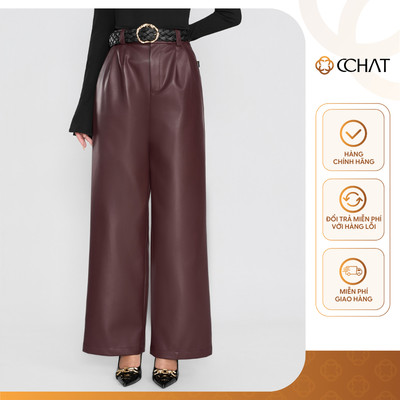 Quần Ống Rộng 𝐂𝐂𝐇𝐀𝐓 Dáng Suông Blaine Chất Liệu Da Mềm Cao Cấp 25QDA2028ST