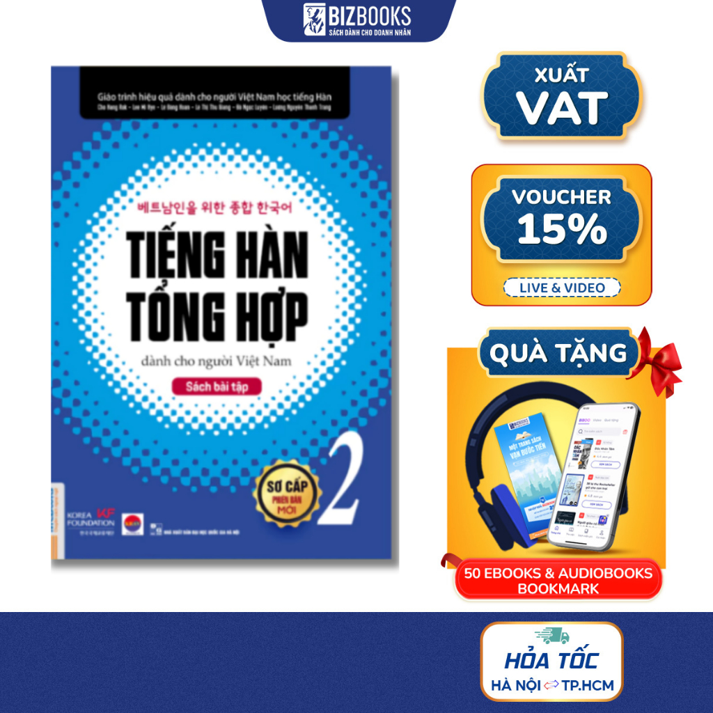 Sách - Sách Bài Tập Tiếng Hàn Tổng Hợp Dành Cho Người Việt Nam Sơ Cấp 2 - Có Giải Đáp Chi Tiết
