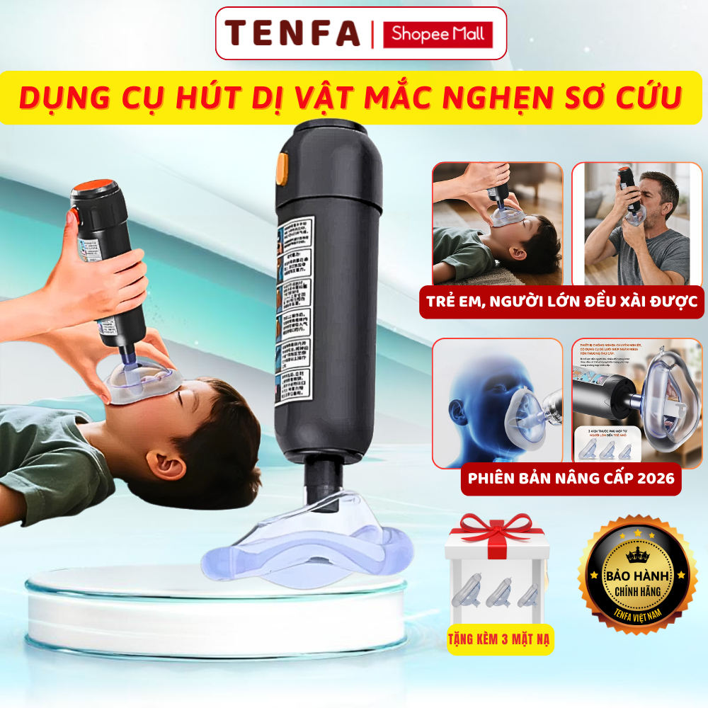 Dụng cụ hút dị vật mắc nghẹn sơ cứu cho trẻ em và người lớn chống nghẹn hóc, Combo cứu hộ Metis