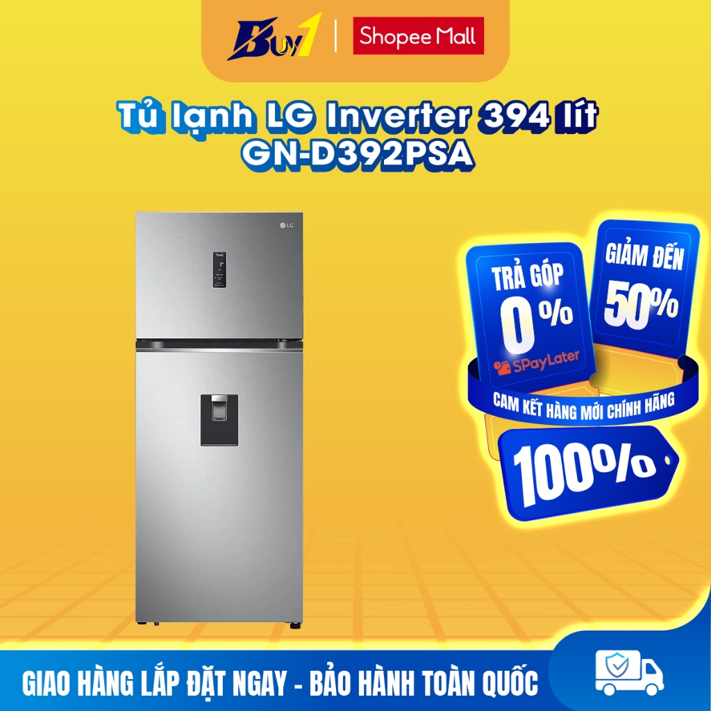 GN-D392PSA - Tủ lạnh LG Inverter 394 lít GN-D392PSA - Hàng chính hãng