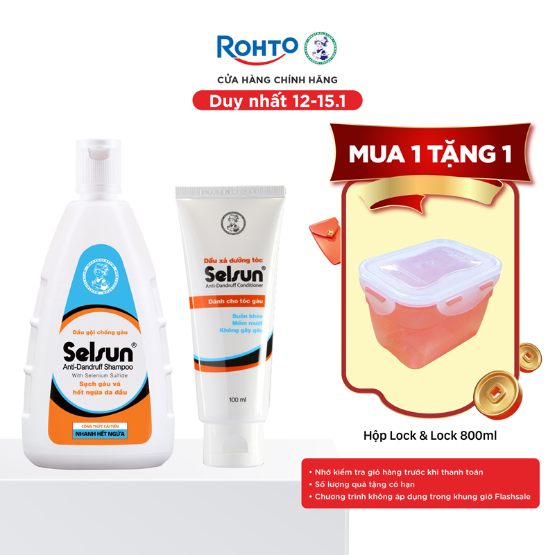 [VB] Bộ dầu gội Selsun & dầu xả Selsun: 1 Dầu gội Selsun Anti-Dandruff 250ml + 1 Dầu xả Selsun Anti-