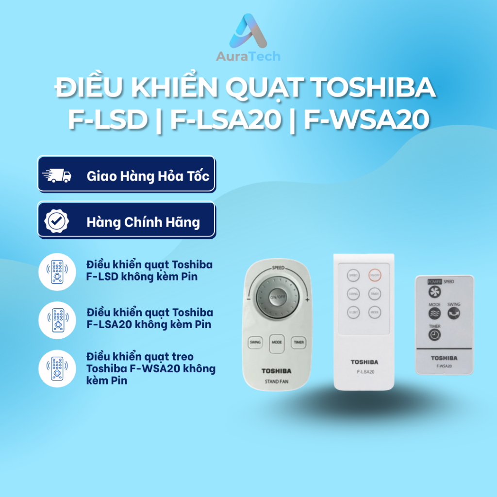 Điều khiển quạt Toshiba F-LSD | F-LSA20 | F-WSA20 - Hàng chính hãng