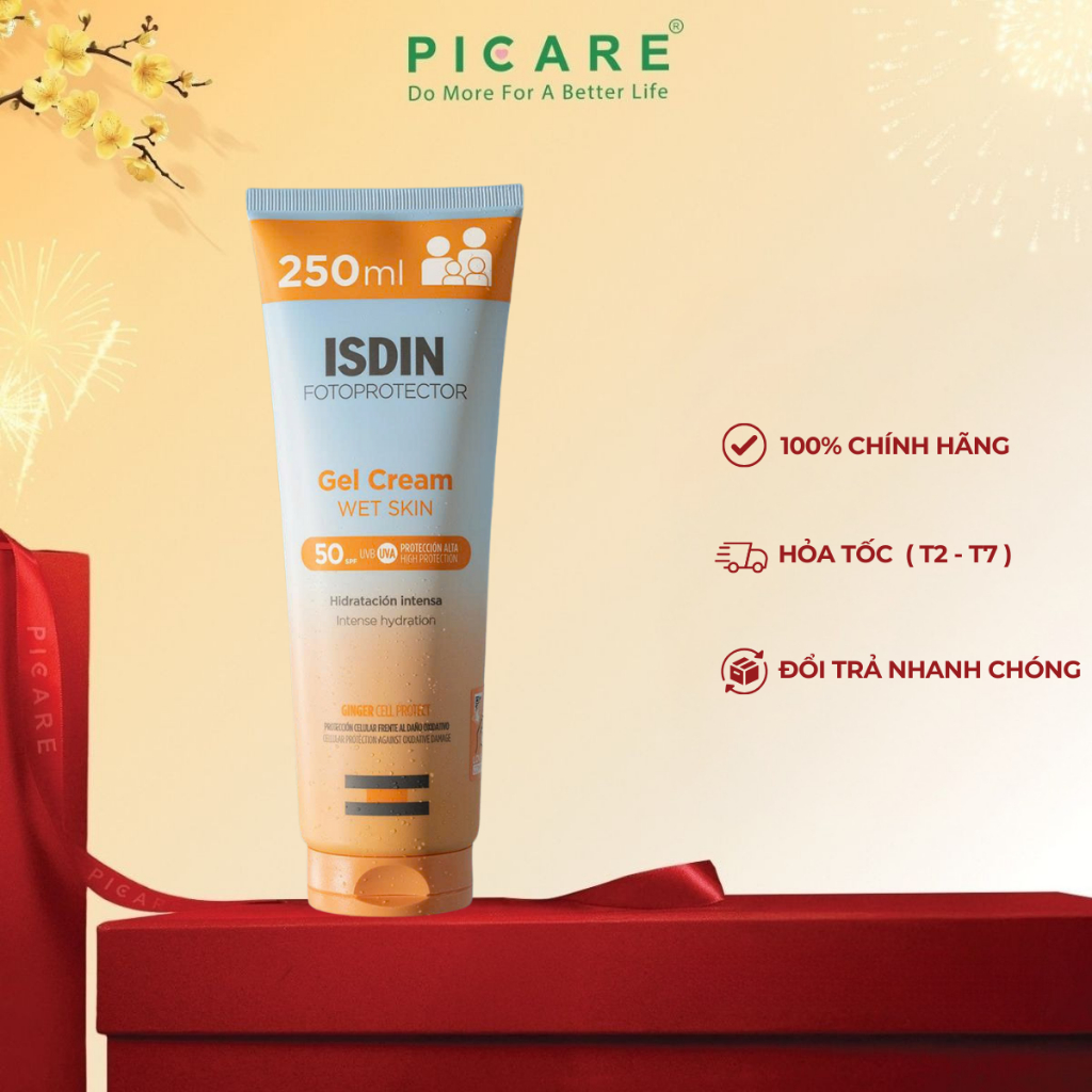 Kem chống nắng toàn thân dạng sữa dành cho mọi loại da Isdin Fotoprotector Gel Cream Wet Skin 250ml