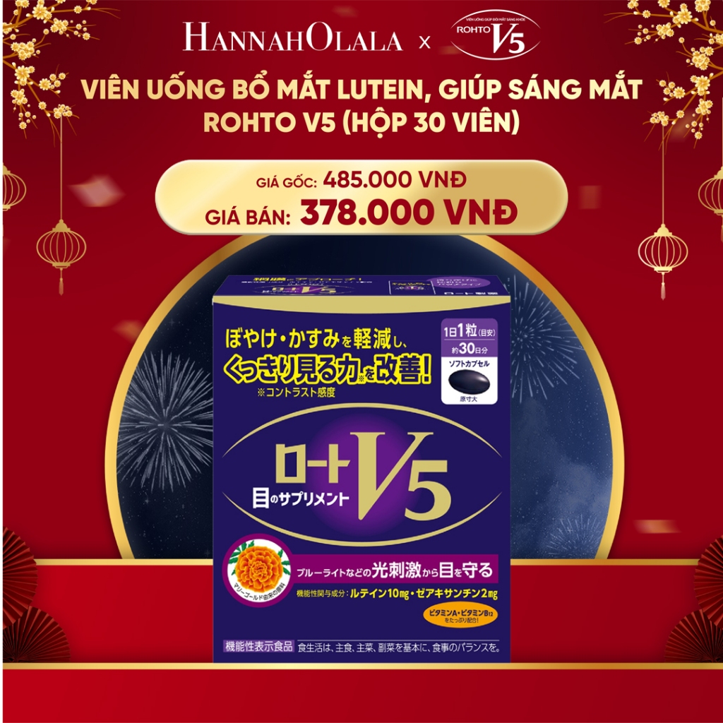 [KOL] Viên uống bổ mắt Lutein, hỗ trợ cải thiện thị lực Rohto V5 ( Hộp 30 viên)