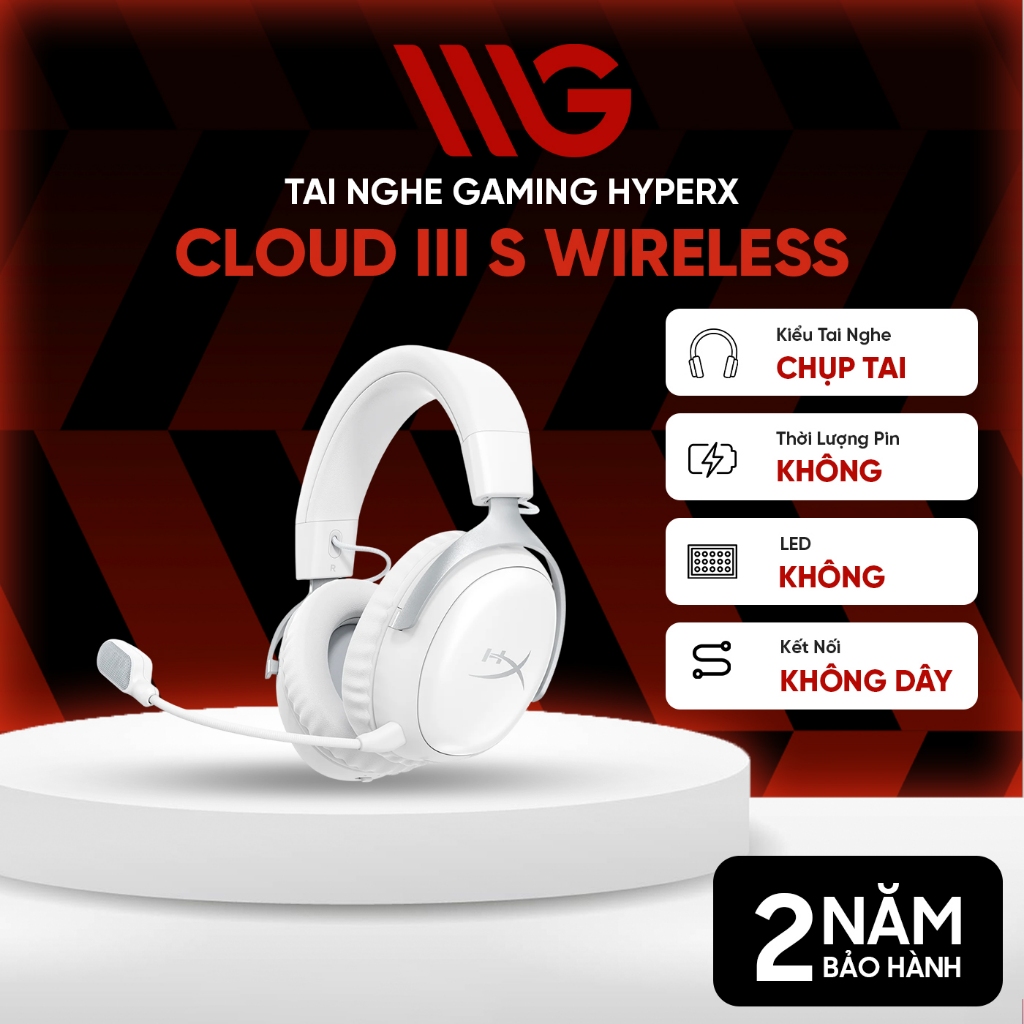 Tai nghe Gaming Overear HyperX Cloud III S Wireless - Bảo hành 24 tháng