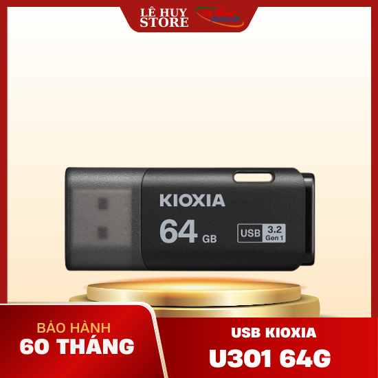 USB 3.2 Kioxia U301 64GB - Hàng Chính Hãng