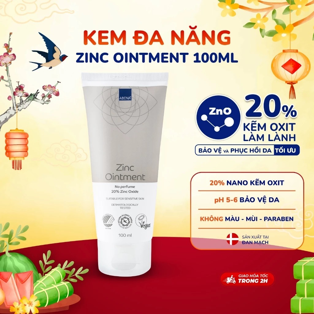[Top Value] Kem chống hăm đa chức năng Abena Zinc - Nhập Khẩu Đan Mạch - An toàn cho trẻ sơ sinh