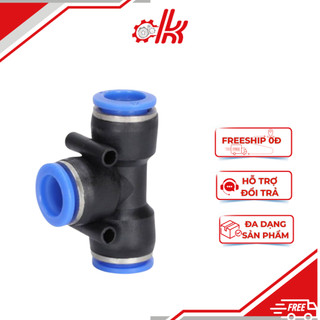 Tê nối 3 đầu khí nén PE-NỐI HƠI KHÍ NÉN CHỮ T ĐỀU 3 NGÃ PE XANH - NỐI NHANH ỐNG HƠI PU/PA