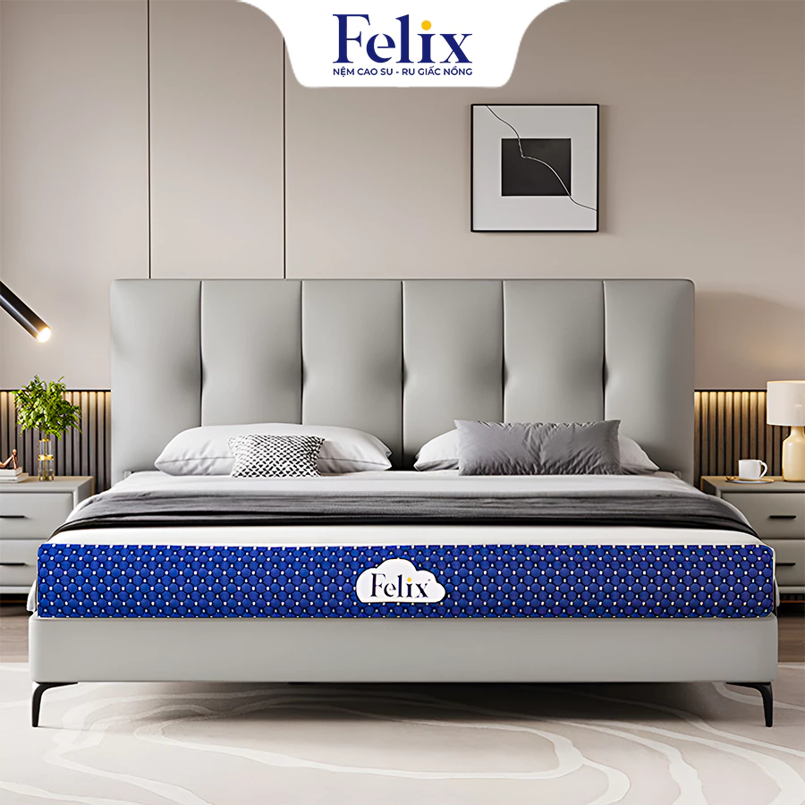 Nệm Cao Su Thiên Nhiên Felix Comfort Premium Khử Mùi Siêu Đàn Hồi Thoáng Khí Độ Cứng Tiêu Chuẩn