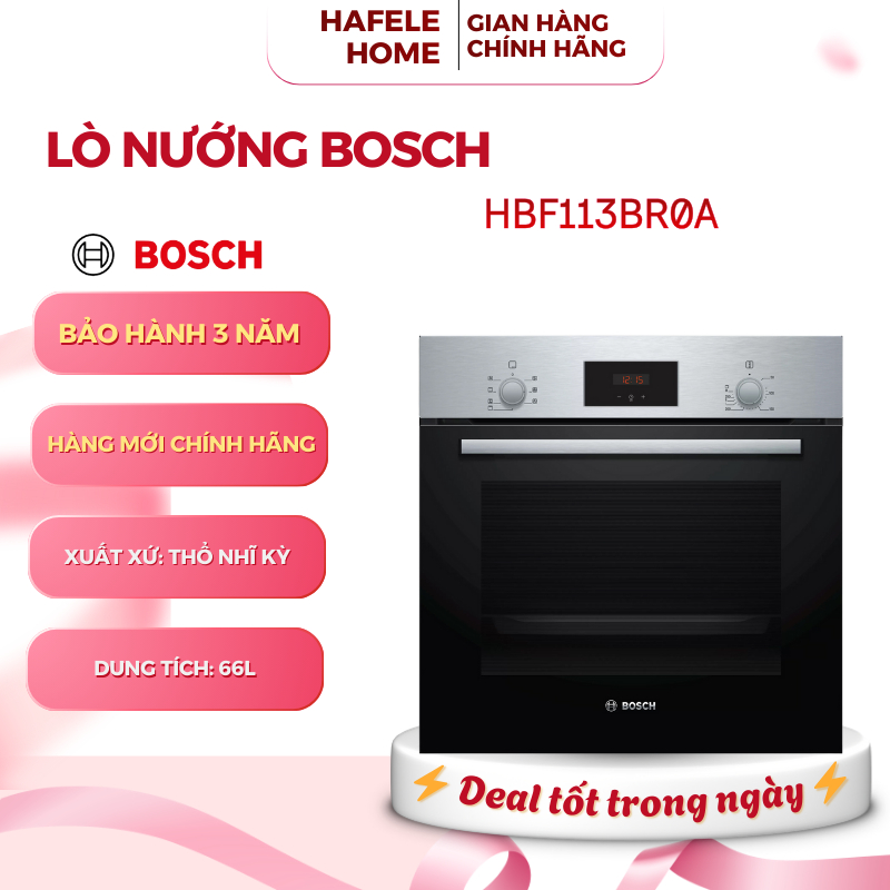 Lò Nướng Bosch HBF113BR0A - 5 Phương Thức Ra Nhiệt- Điều Khiển Núm Vặn- Vách Lò Nhẵn Dễ Vệ Sinh– EEH