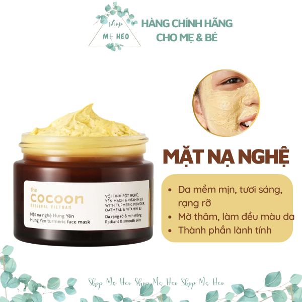 Mặt nạ nghệ Cocoon mask nghệ Hưng Yên dưỡng da trắng sáng rạng rỡ và mịn màng 30ml 100ml