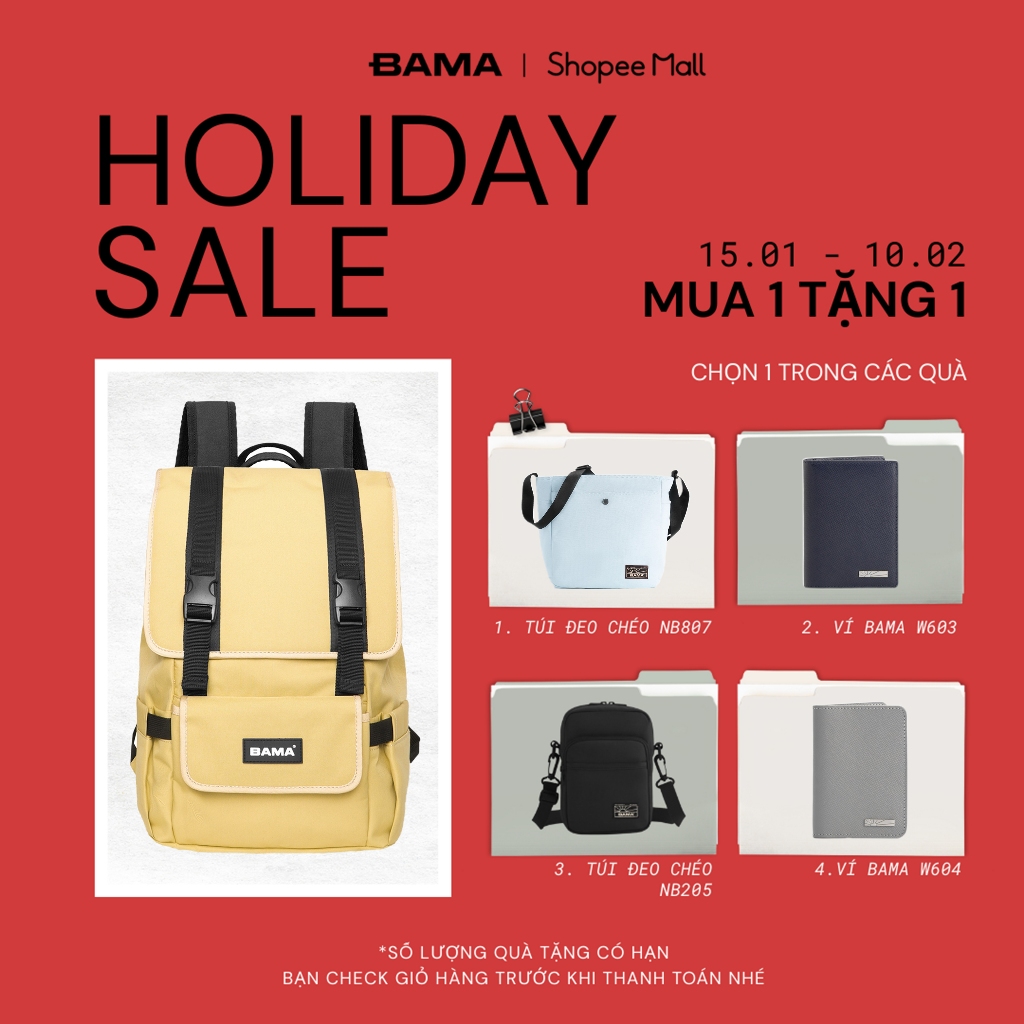 [MUA 1 TẶNG 1] Balo nam nữ BAMA Urban Backpack chống nước nhiều ngăn, cặp sách đi học đựng laptop 13