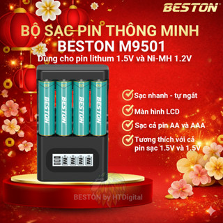 Bộ sạc pin Beston M9501 sạc cho cả pin AA và AAA pin 1.2V và 1.5V, cổng sạc type C , hỗ trợ sạc nhanh type C