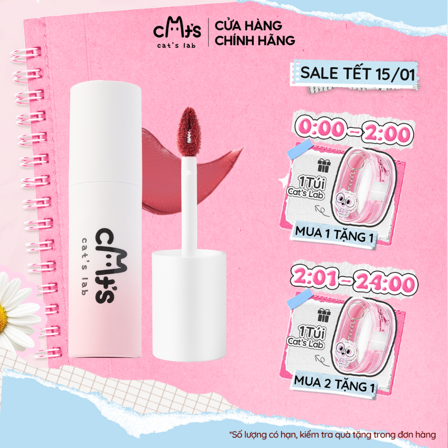 [MÃ CB07] Son Kem Cat's Lab Blur Lip Velvet Chất Lì Mềm Mịn và Dễ Tán 2.5g