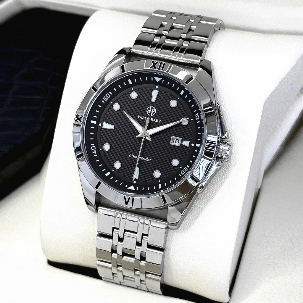 [Peinn] Đồng hồ nam dây thép chính hãng PABLO RAEZ K550 phản quang sang trọng chống nước 3ATM 40mm C