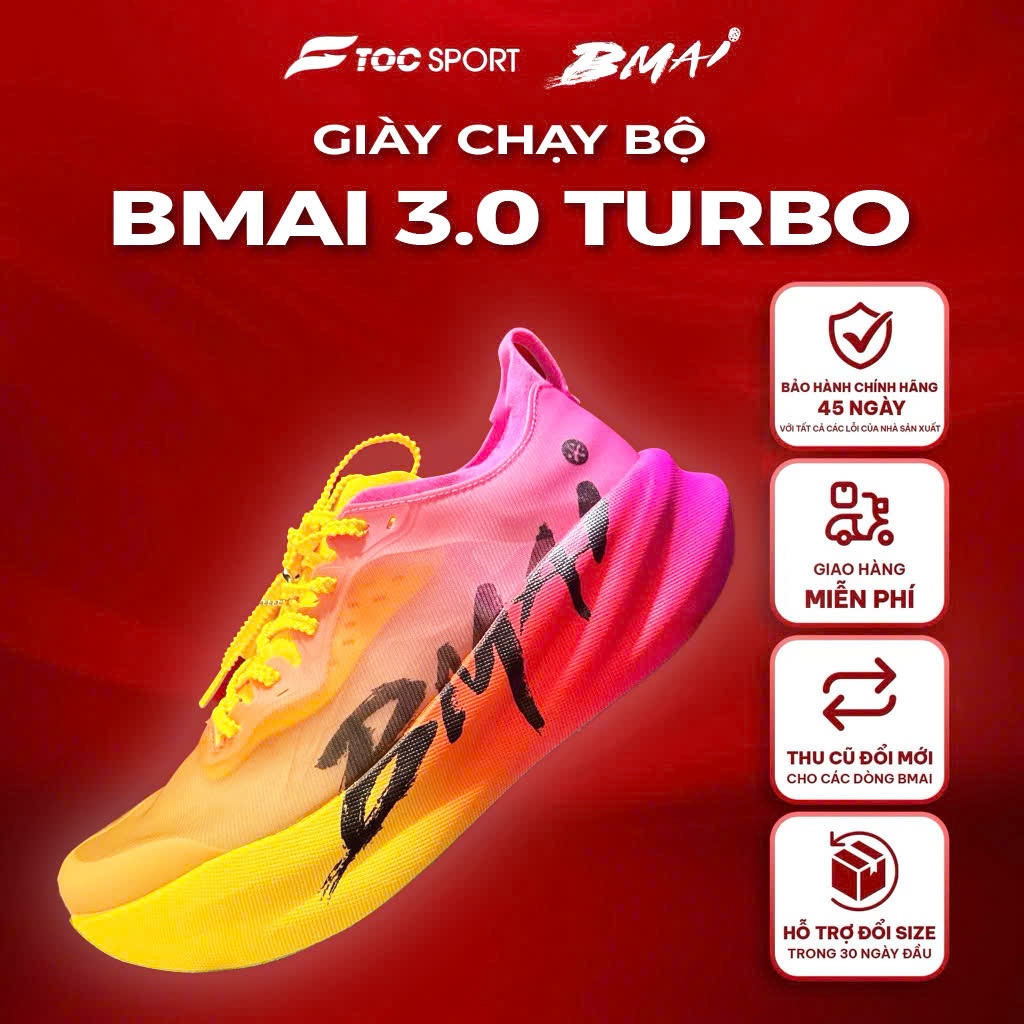 Giày Bmai | Giày Chạy Bộ Bmai 3.0 Turbo  | Hàng Chính Hãng | Giày Tập Luyện Hàng Ngày Và Thi Đấu Chu