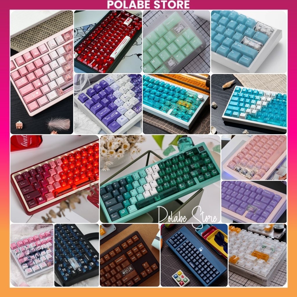 Tổng hợp Keycap PC xuyên led cherry profile Keycap Aifei NDN trong suốt Bàn Phím Cơ Polabe Store