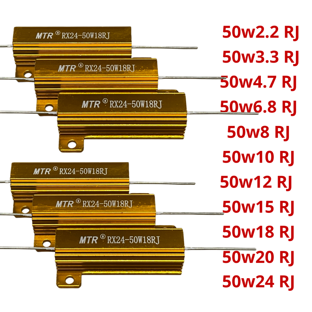 Điện Trở Nhôm #50W2.2RJ #3.3RJ #4.7RJ #6.8RJ #8RJ #10RJ #12RJ #15RJ #18RJ #20RJ #24RJ