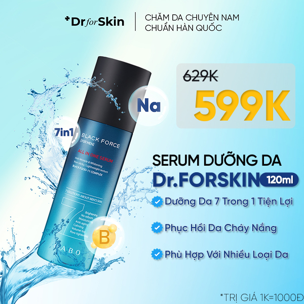 Tinh chất dưỡng da nam Dabo Black Force Serum Dr.FORSKIN 120ml - Serum 7IN1 Dưỡng ẩm mùa khô