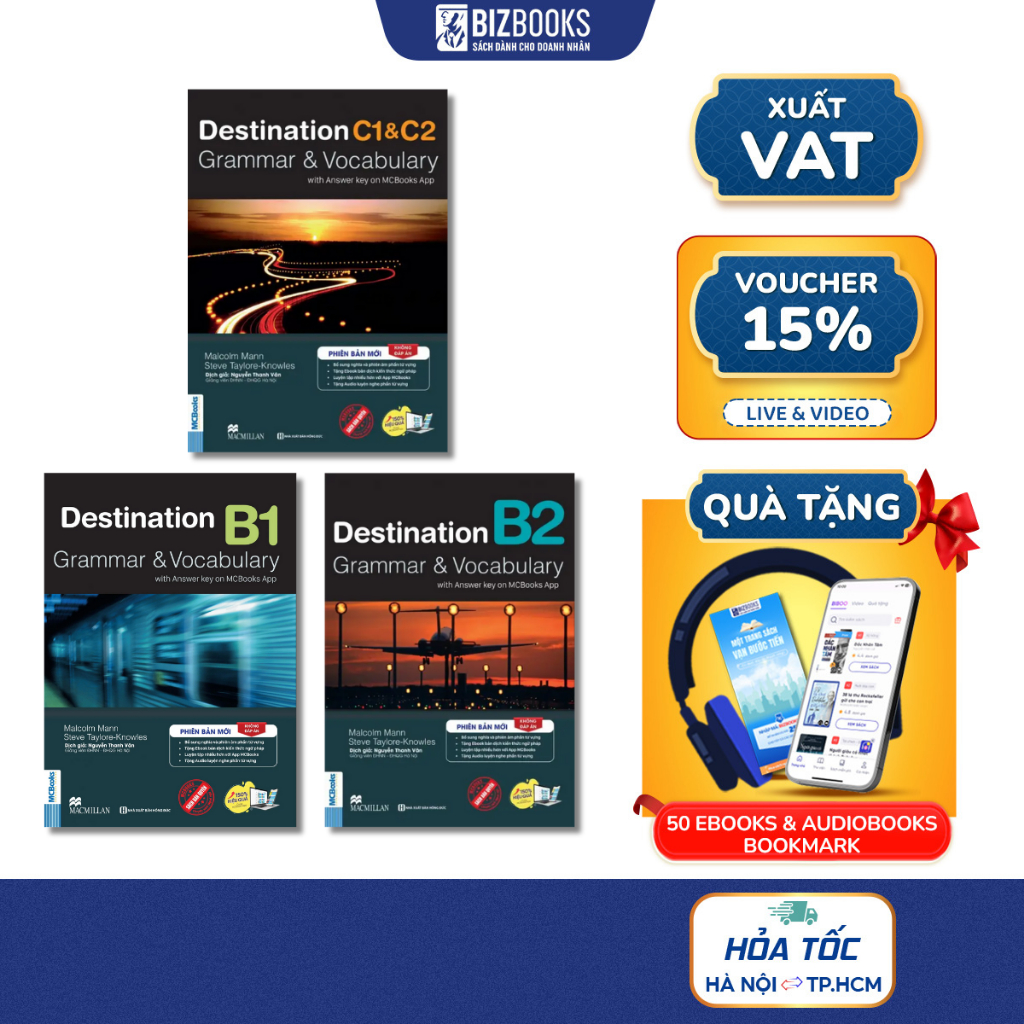 Sách Trọn Bộ Giáo Trình Destination Grammar & Vocabulary B1, B2, C1&C2