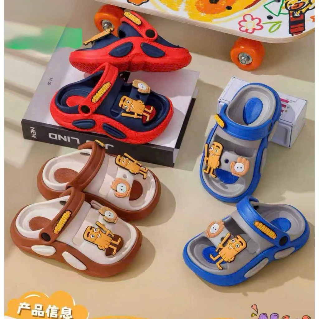 Giày Dép Trẻ Em Hình Nhân Vật Màu Xanh Đỏ – Dễ Thương, Êm Chân Giày đế cong 2 quai tungtung siêu bự