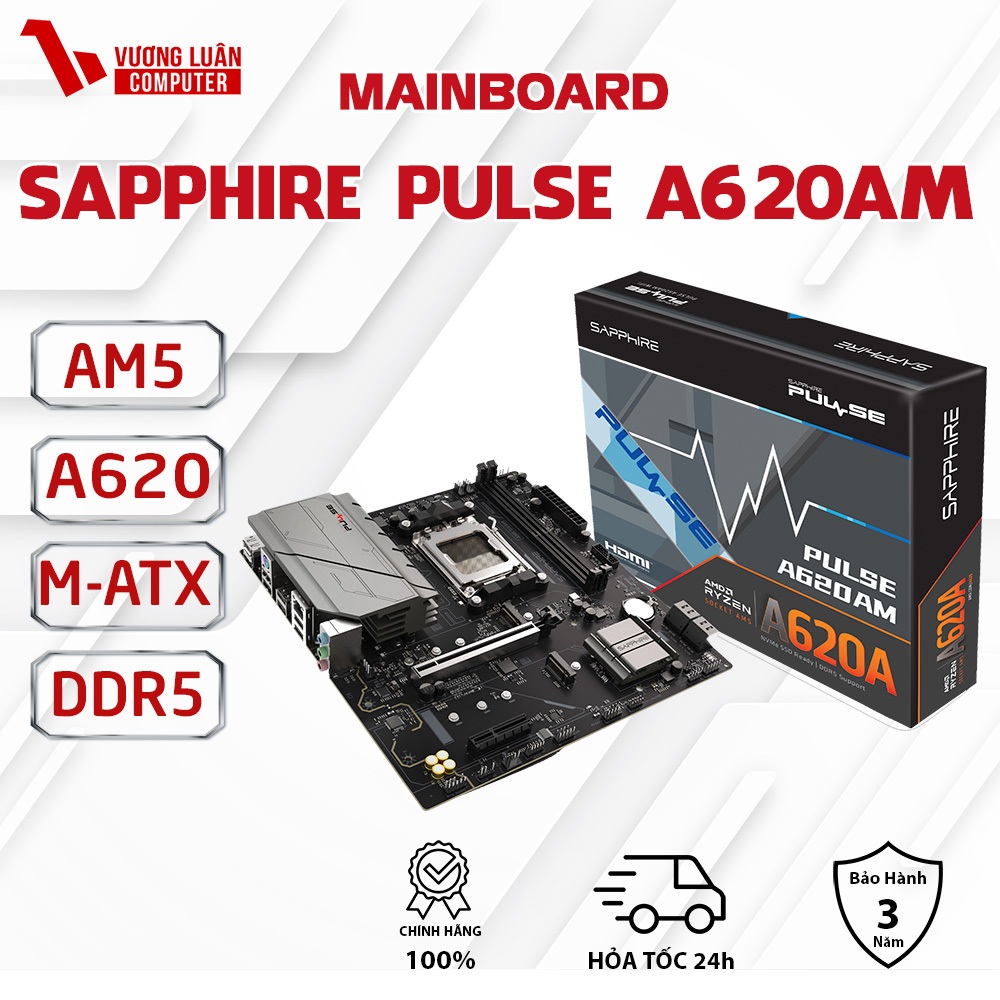 Main SAPPHIRE PULSE A620AM Socket AM5 Chính Hãng FullVAT