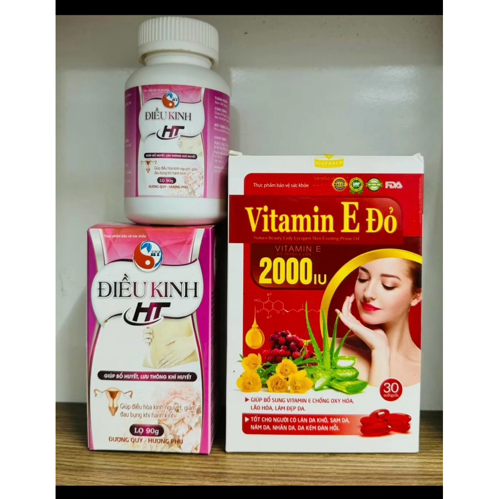 Combo Điều Kinh HT & Vitamin E đỏ 2000IU