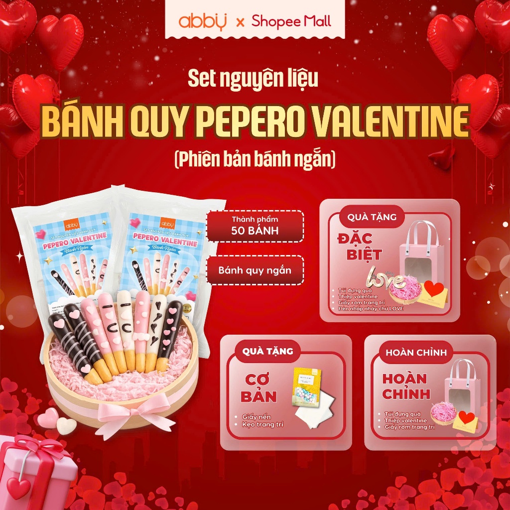 [ABBY TẶNG TÚI ĐỰNG] Set làm bánh Pepero - Nguyên liệu làm bánh quy tại nhà - Thành phẩm 40 bánh/set