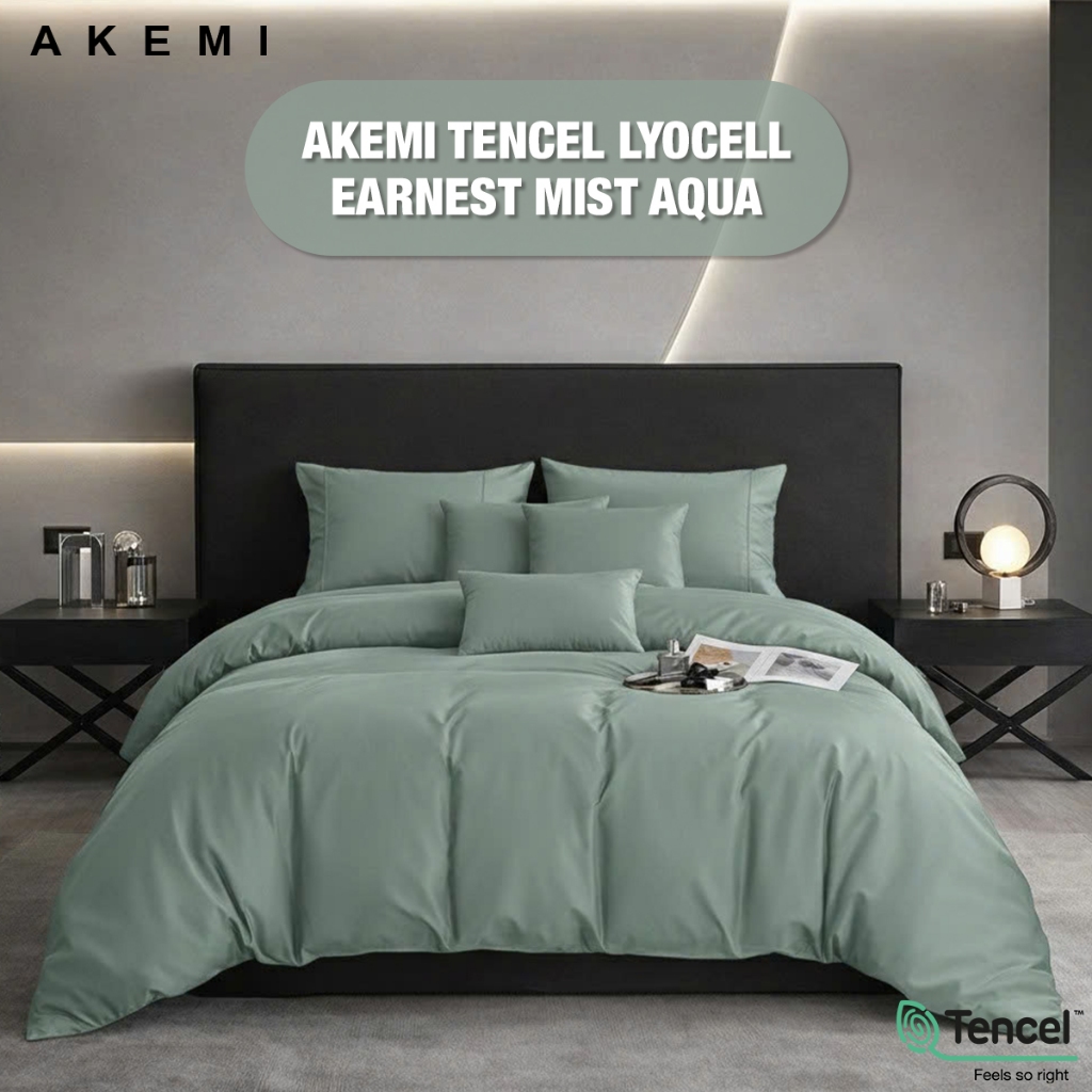 Bộ Ga kèm Vỏ chăn Akemi Tencel Earnest  Lyocell cao cấp, gồm 6 món (King/ Queen)