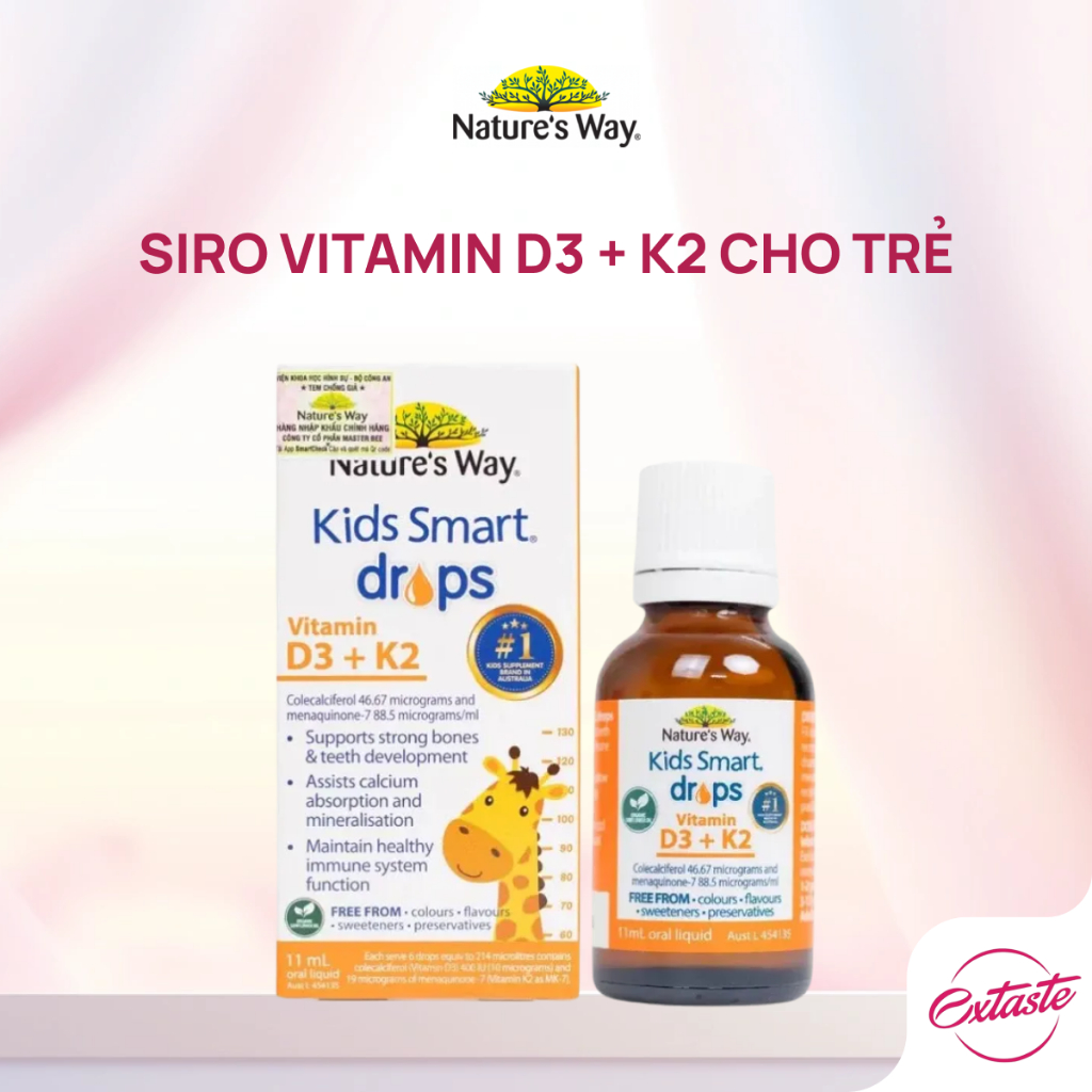 Vitamin D3k2 organic Nature's Way, D3K2 drop cho trẻ sơ sinh từ hoa hướng dương hữu cơ 11ml