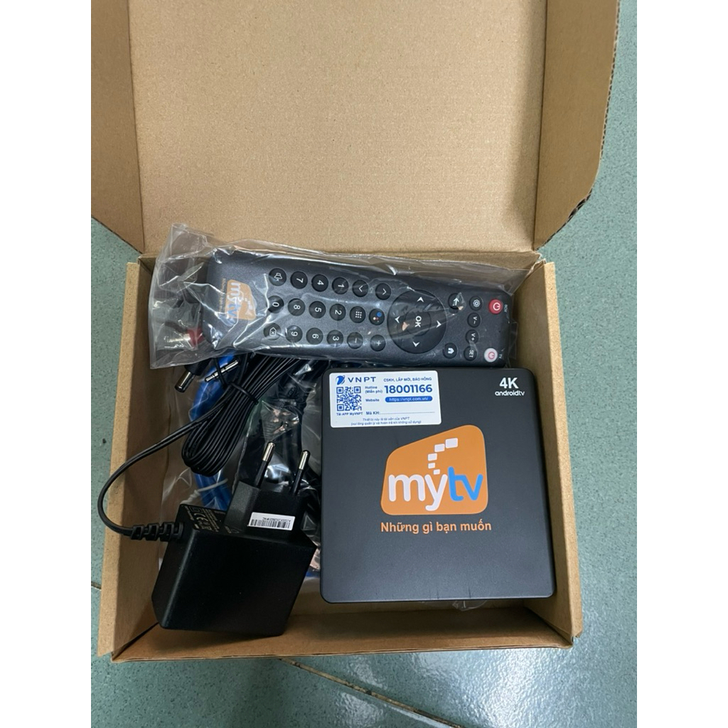 mytv android box đời mới full box,đầy đủ phụ kiện, remote voice, nguồn, dây hdmi