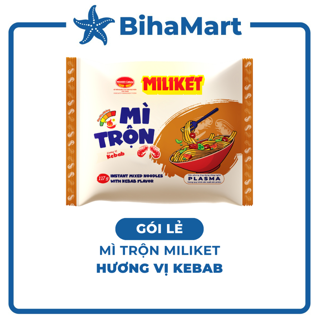 [GÓI LẺ] - COLUSA - Mì trộn Miliket hương vị Kebab, Mì trộn Kebab Miliket, Mì Miliket trộn Kebab ăn 