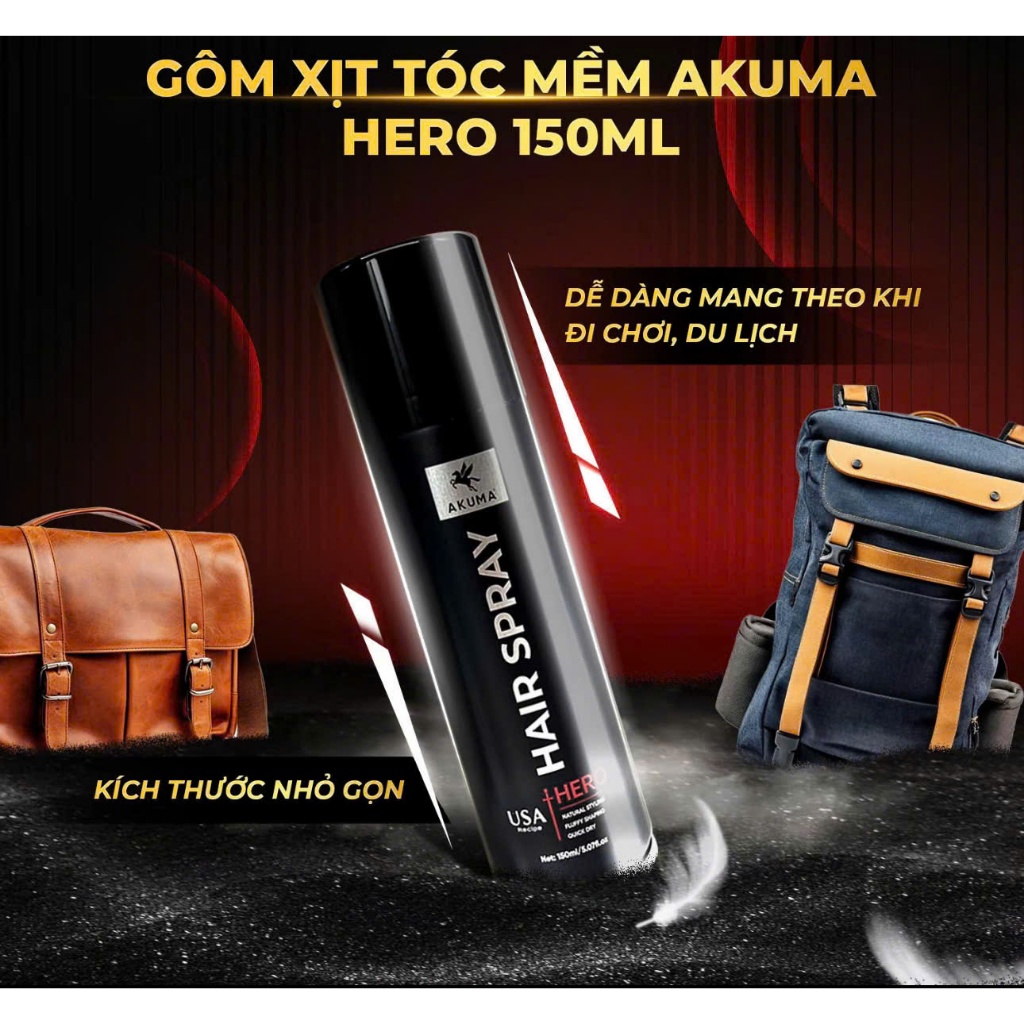 Gôm Xịt Tóc Mềm AKUMA HERO 150ml