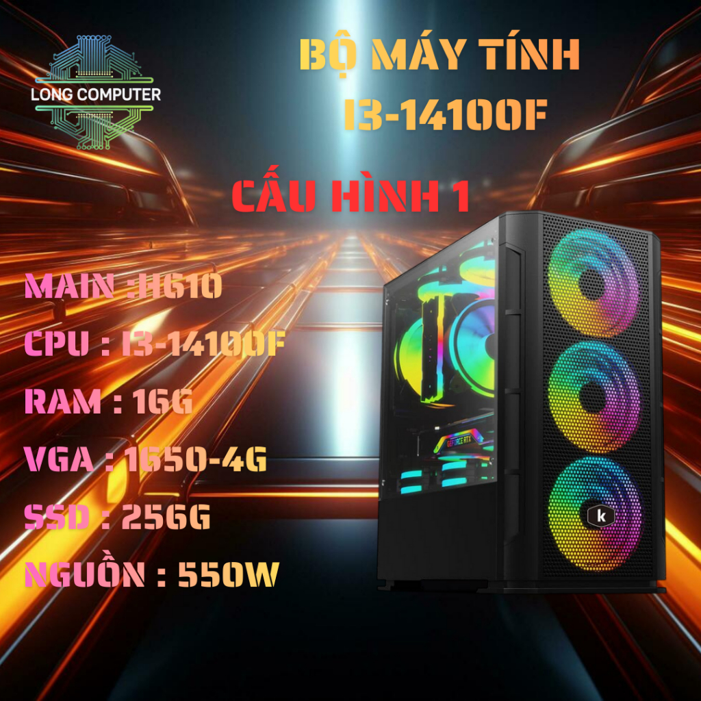 Bộ Máy Tính Gaming i3-14100F Dễ Dàng Nâng Cấp