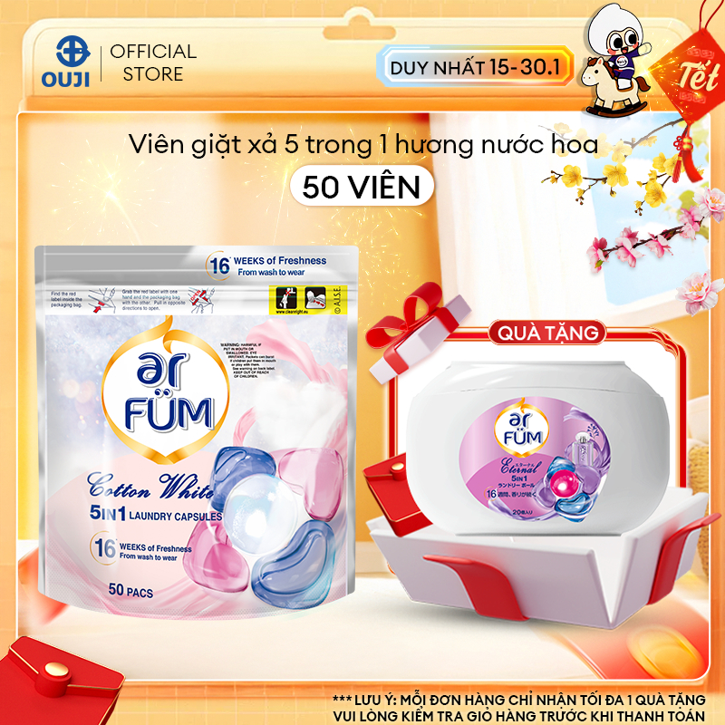 [MUA 1 TÚI TẶNG 1 HOP] Viên giặt xả arFUM 5in1, tinh dầu nước hoa thơm lâu 16 tuần, khử khuẩn 99% - 