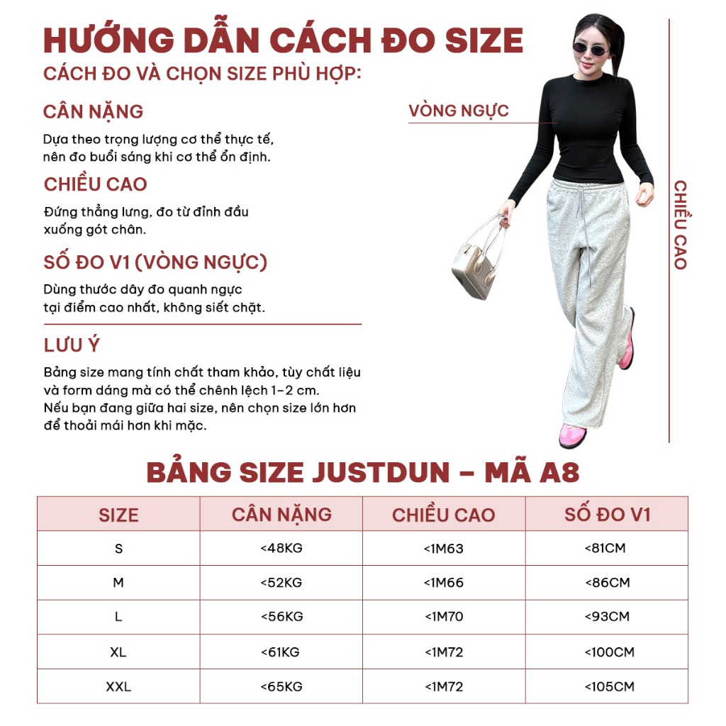 Áo Thun Giữ Nhiệt Nữ Dài Tay JUSTDUN A8 Cổ Tròn, Cotton Mịn Dày Dặn, Siêu Co Giãn Mềm Mại, Tôn Dáng ,Giữ Nhiệt | BigBuy360 - bigbuy360.vn