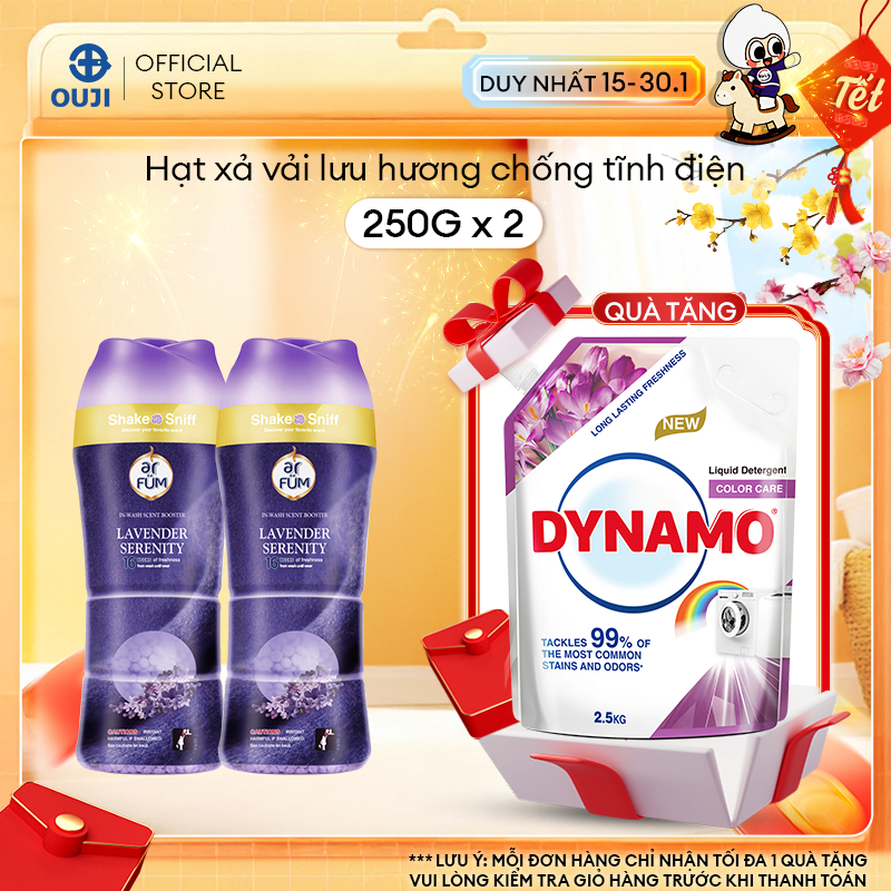 Combo 2 Hạt Xả Thơm Quần Áo Arfum Lưu Hương Tới 16 Tuần, Làm Mềm Vải Và Chống Tĩnh Điện (250gr/Chai)