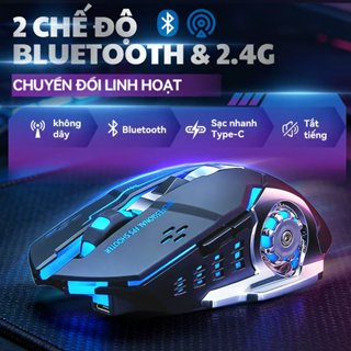 Chuột không dây Bluetooth 2 trong 1 Chế độ kép 2.4GHz Chế độ im lặng Chuột chơi game Điều chỉnh DPI 3 cấp độ