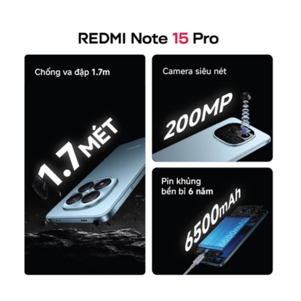 Điện thoại Xiaomi Redmi Note 15 Pro - (12/256GB) - Camera chính 200 MP - Hàng Chính Hãng - Khang Nhung Mobile | BigBuy360 - bigbuy360.vn