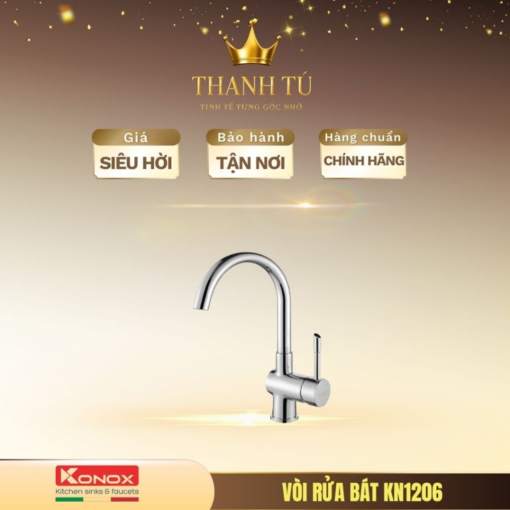 Vòi rửa bát Konox KN1206 bền bỉ thiết kế sang trọng phù hợp nhiều không gian