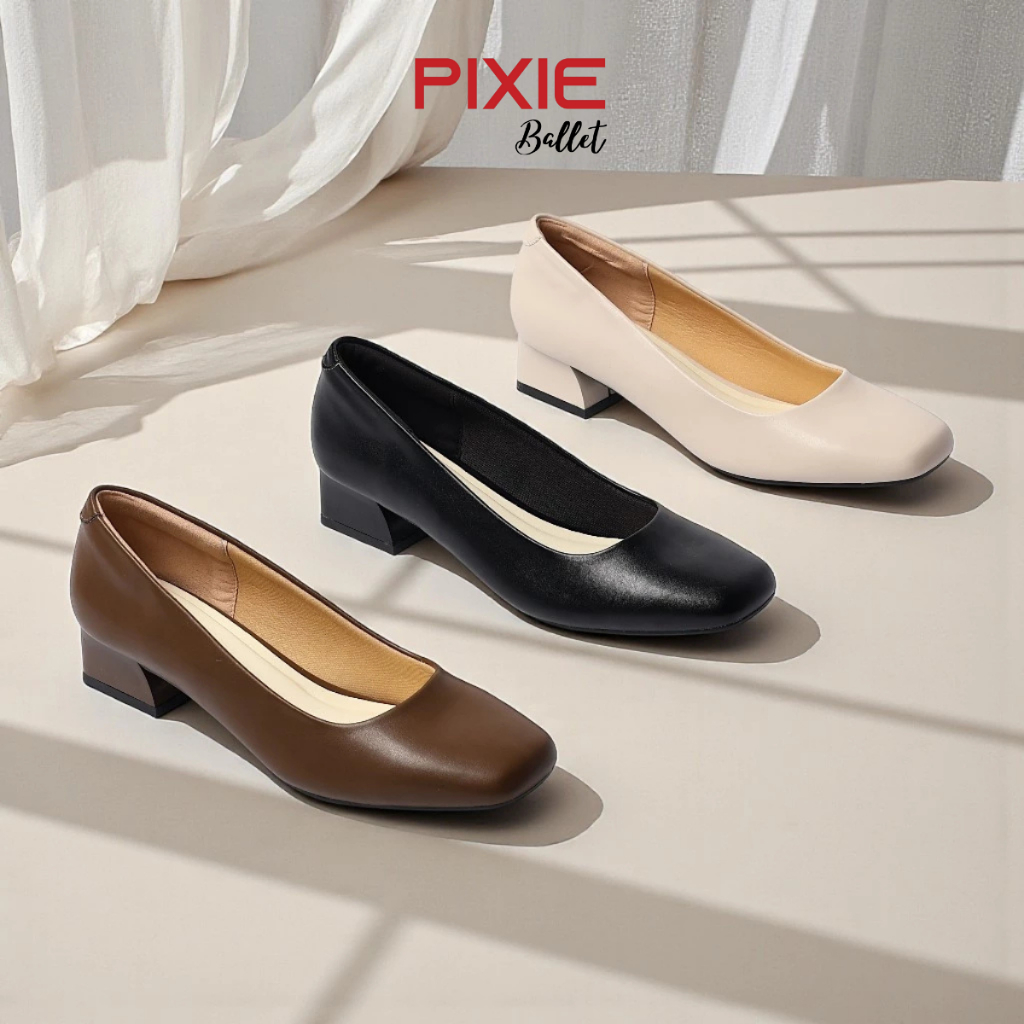 Giày Cao Gót Búp Bê Nữ 3cm Mũi Vuông Thời Trang Pixie H430