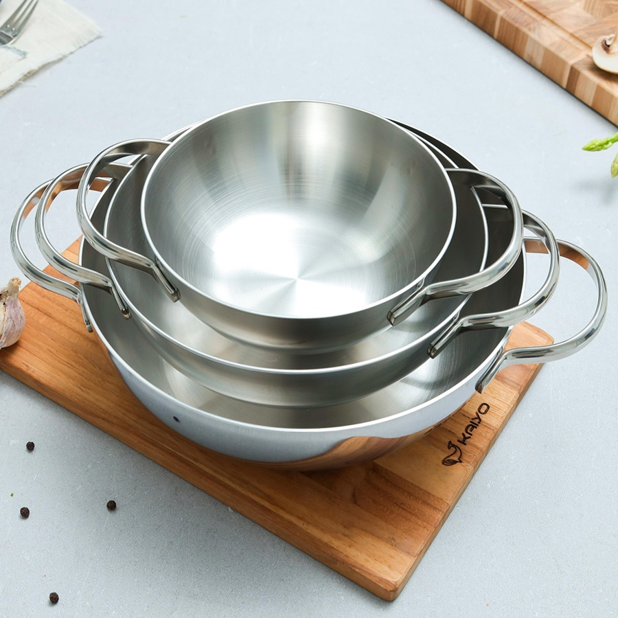 Chảo sâu lòng inox 304 đáy từ 3 lớp liền khối Classic Pro Kaiyo KIW-6865 16cm/ KIW-6872 20cm/ KIW-68