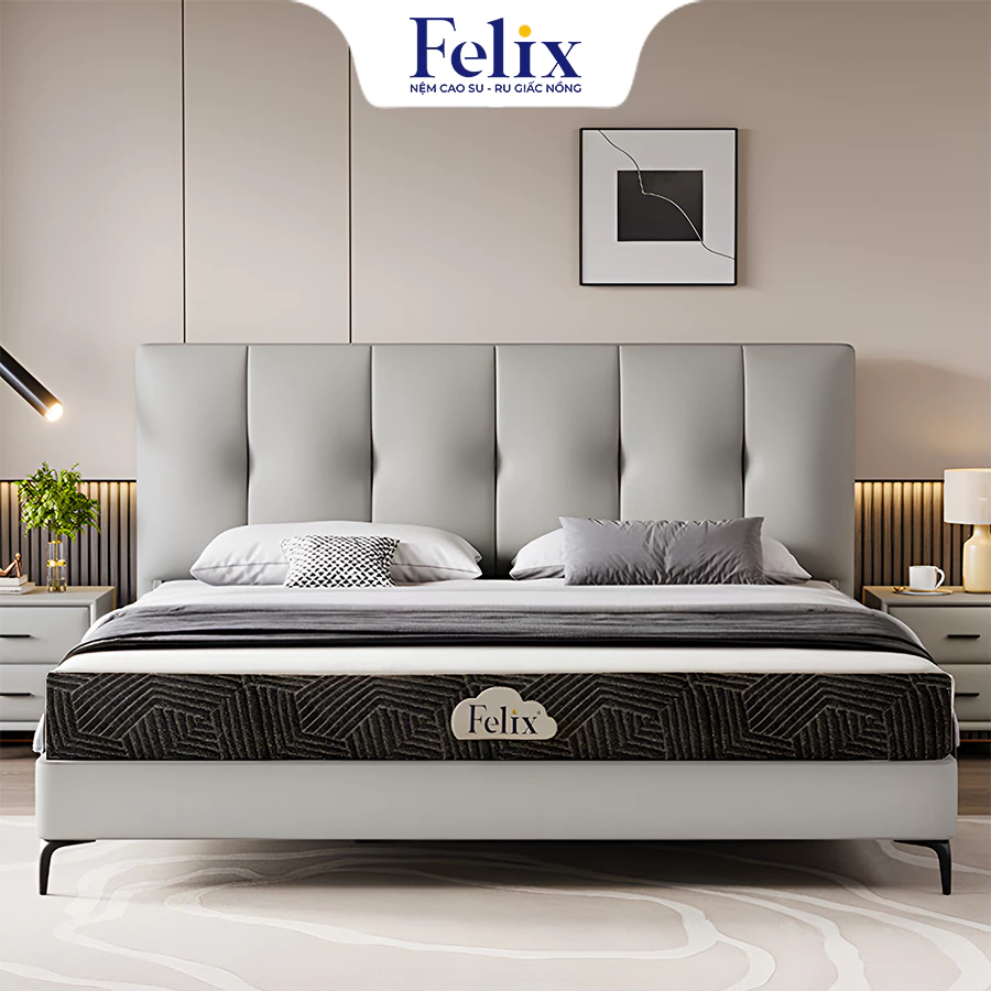 Nệm Cao Su Thiên Nhiên Felix Premium Support Khử Mùi Siêu Đàn Hồi Thoáng Khí Độ Cứng Trợ Lực