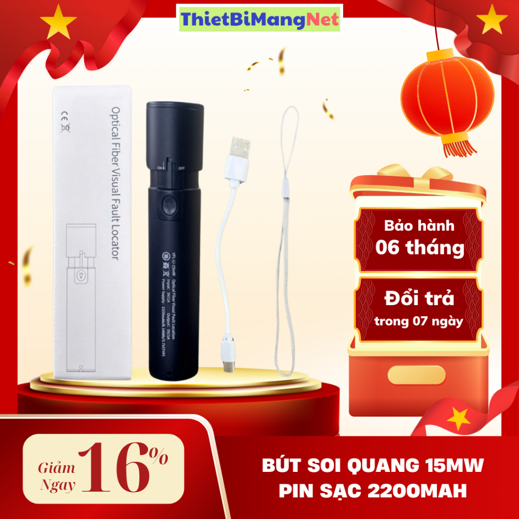 Bút soi quang 15Km Triber - Bút sắt, Pin sạc 2200mAh