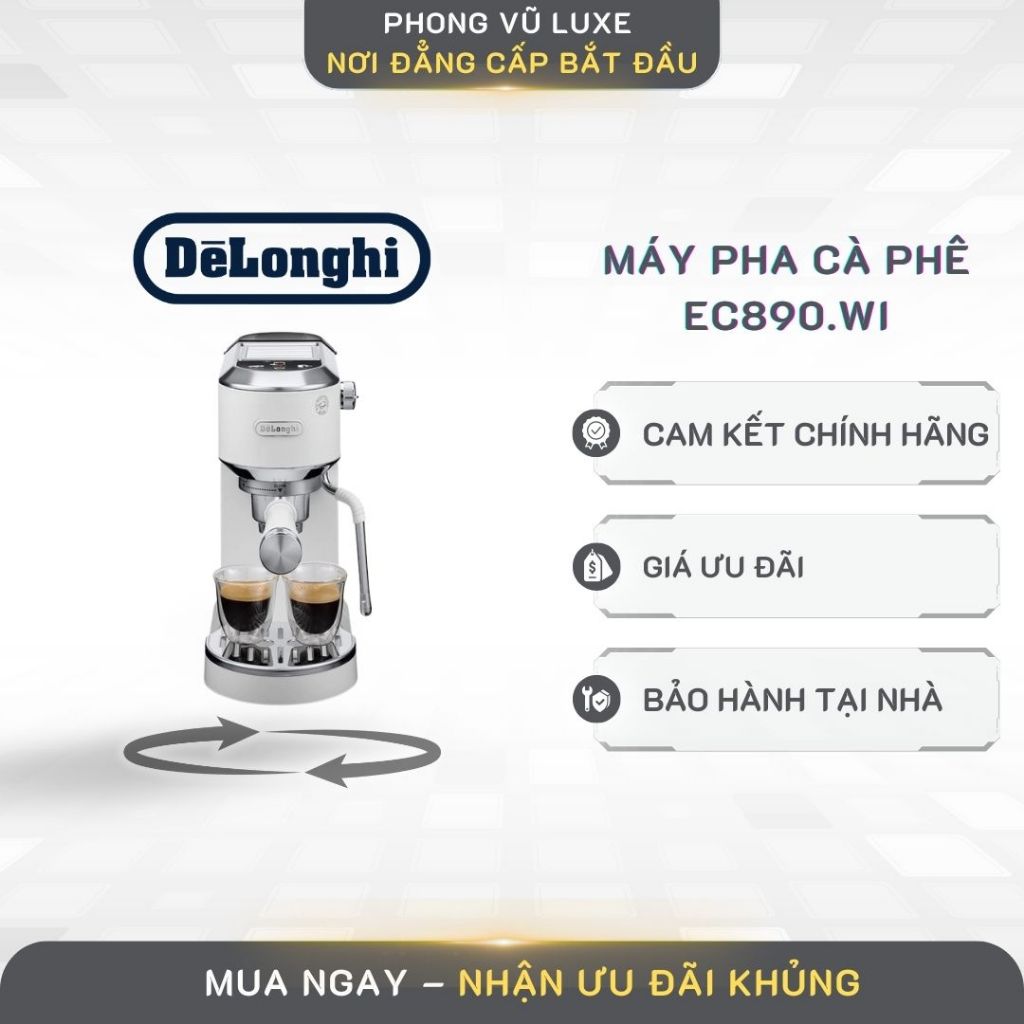 Máy pha cà phê Delonghi EC890.WI – Nhỏ Gọn, Dễ Dùng, Phù Hợp Mọi Không Gian