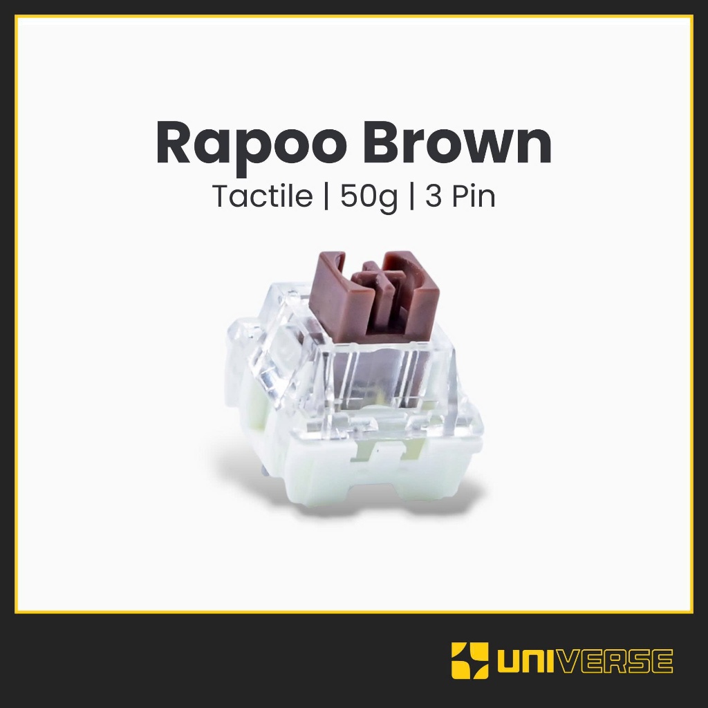 ​10 Switch Rapoo Brown Stem Box Switch Tactile 3 Pin 50g POM Công Tắc Bàn Phím Cơ Bàn Phím Universe