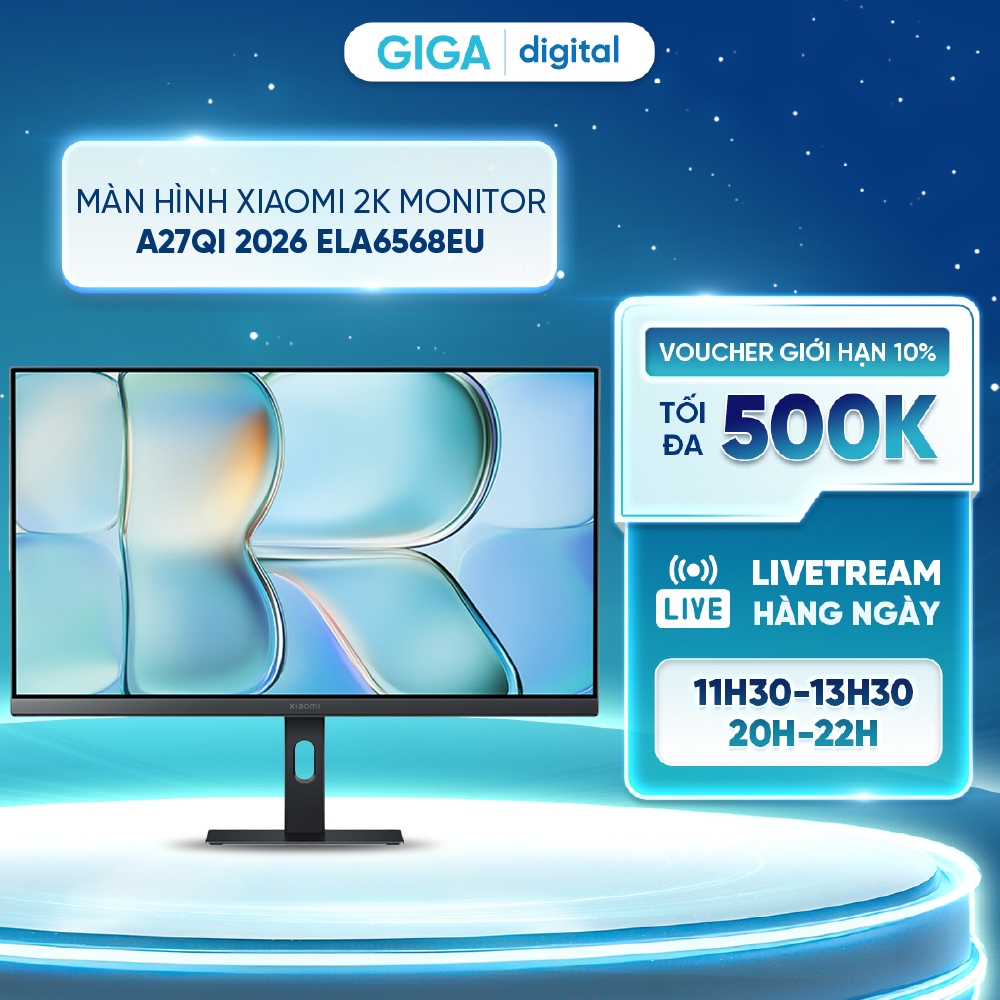 Màn hình máy tính Xiaomi 2K Monitor A27Qi 2026 ELA6568EU 27 inch - Góc nhìn rộng 178° - Tần số quét 