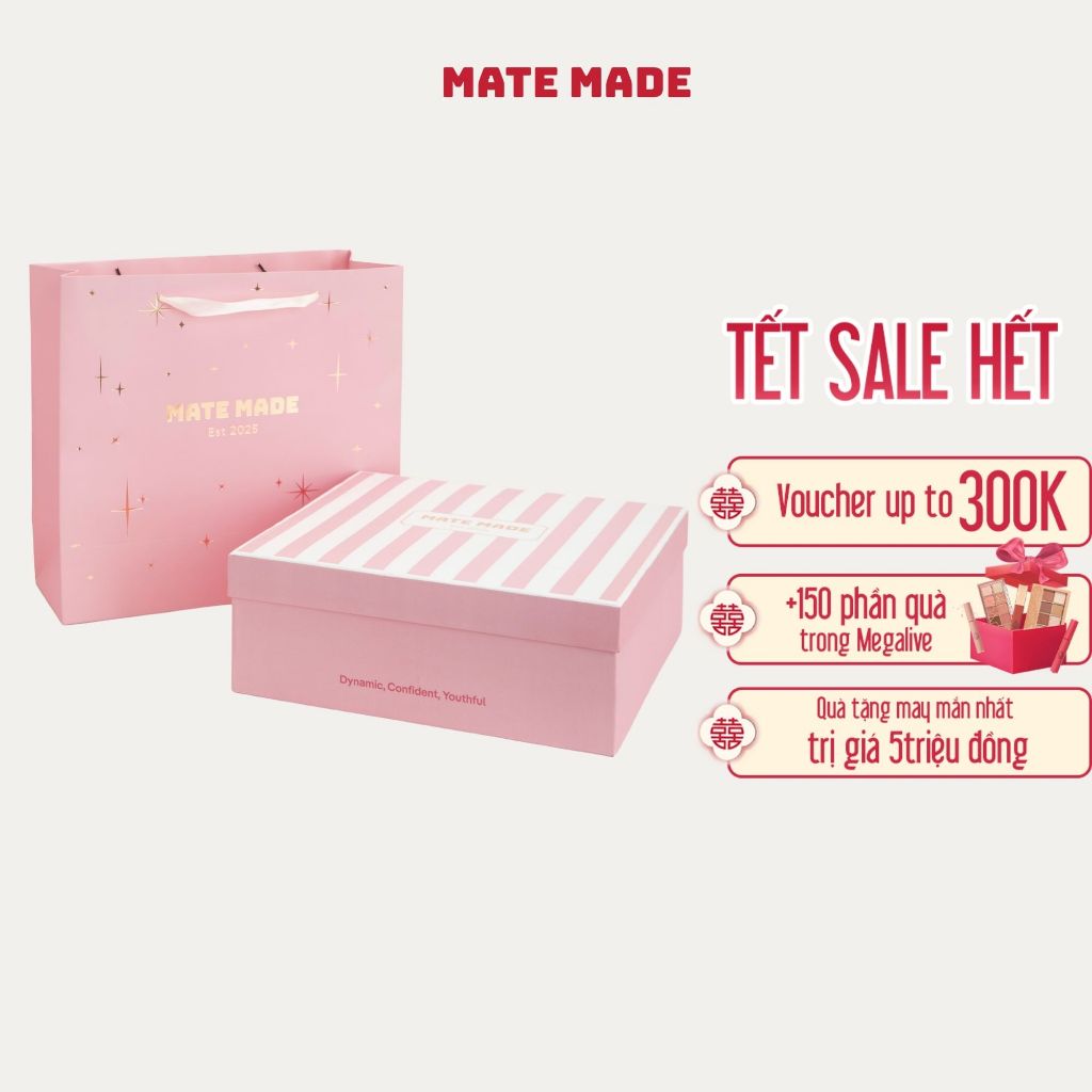 Hộp Quà Tặng Cao Cấp Hoạ Tiết MATE MADE - HỘP QUÀ SINH NHẬT, KỶ NIỆM TẶNG KÈM TÚI GIẤY