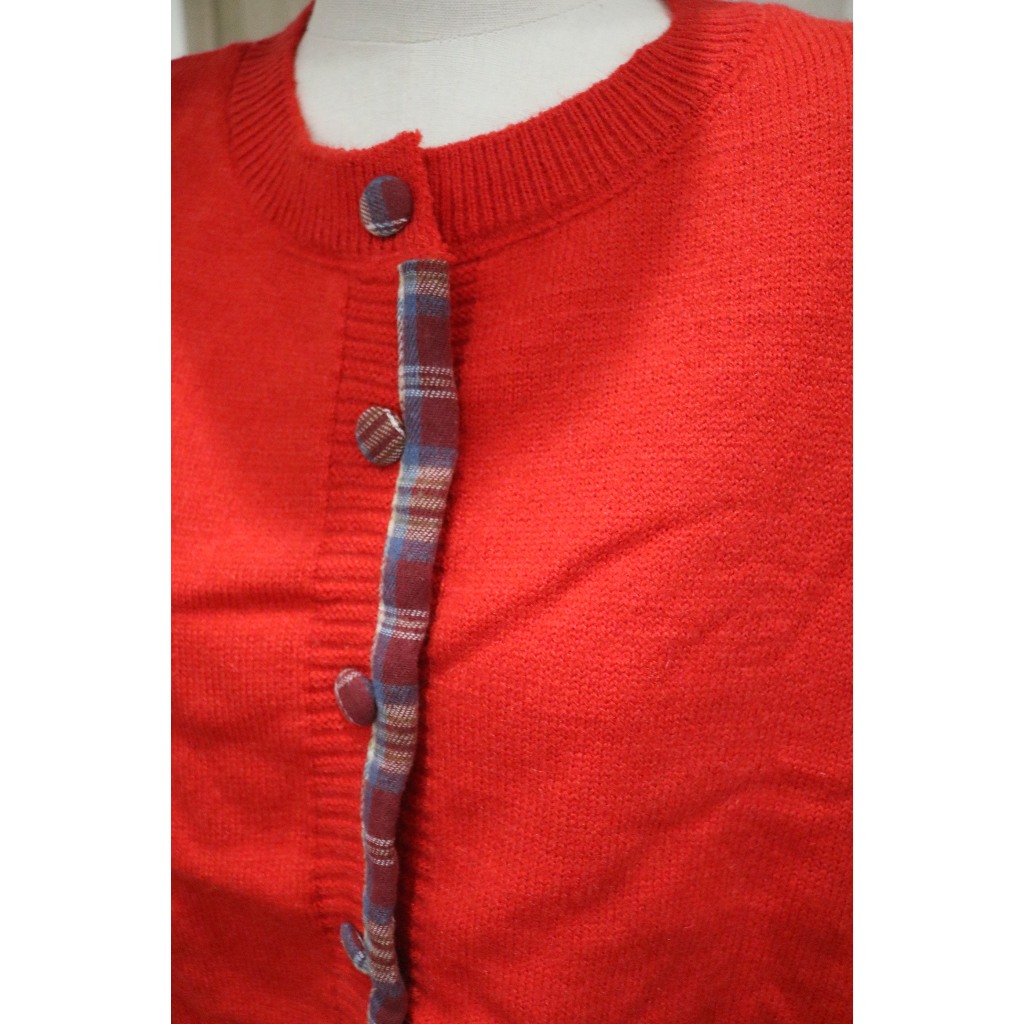 [XẢ KHO THANH LÝ] Áo cardigan len 𝒀𝑼𝑴𝑴𝒀 cổ tròn, Áo len cardigan viền cúc bọc kẻ caro Hàn Quốc CA36 | BigBuy360 - bigbuy360.vn