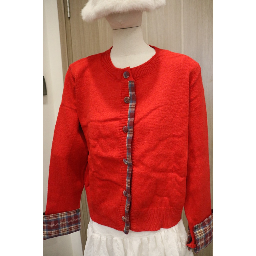 [XẢ KHO THANH LÝ] Áo cardigan len 𝒀𝑼𝑴𝑴𝒀 cổ tròn, Áo len cardigan viền cúc bọc kẻ caro Hàn Quốc CA36 | BigBuy360 - bigbuy360.vn